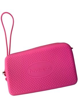 Havaianas Bright Pink Silicone Wristlet Pouch mini bag
